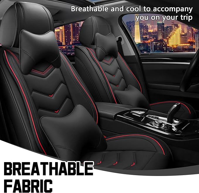 CTDS Car Seat Covers for Honda Civic 2000-2026, Stylish Sport Seat Cover, Premium Nappa Leather Car Seat Cover. Automobile Seat Covers Sets.(Luxury 2 Seats/Black)