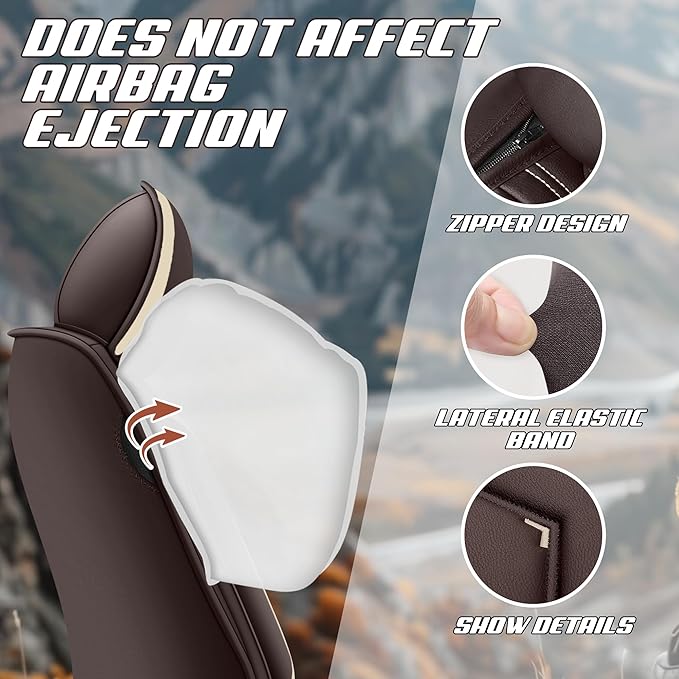 Car Seat Covers Fit for Infiniti g37 2000-2026, Stylish Sport Seat Covers, Waterproof Wear-Resistant Premium Nappa Leather Car Seat Cover.(2 Pcs Front with Pillow/Coffee Color)