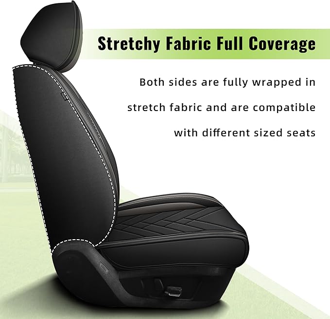 AOMSAZTO Car Seat Covers Fit for Subaru Outback 2007-2025 2026 Premium Front Seat Covers Waterproof Leather Automotive Seat Covers Compatible with Airbag (2 Seats,Grey)