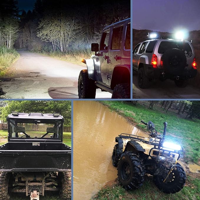 Nilight 18022C-B 6.5Inch 2PCS 6.5 Inch 120W Spot & Flood Combo Bar Driving Waterproof Led Work Light Triple Rows Off-Road Truck Car ATV SUV Jeep Cabin Boat, 2 Years Warranty (Pack of 12)