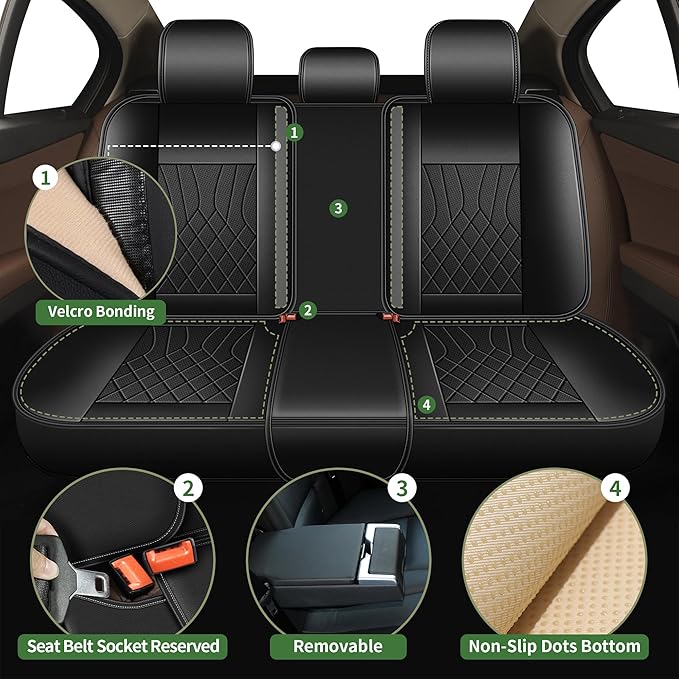 Bling Diamond Embroidered Seat Covers for Honda CR-V CRV 2018-2025 2026, Full Set 5 Seats, Sparkle Rhinestone Breathable Perforated Faux Leather Car Seat Covers for Women (Black)