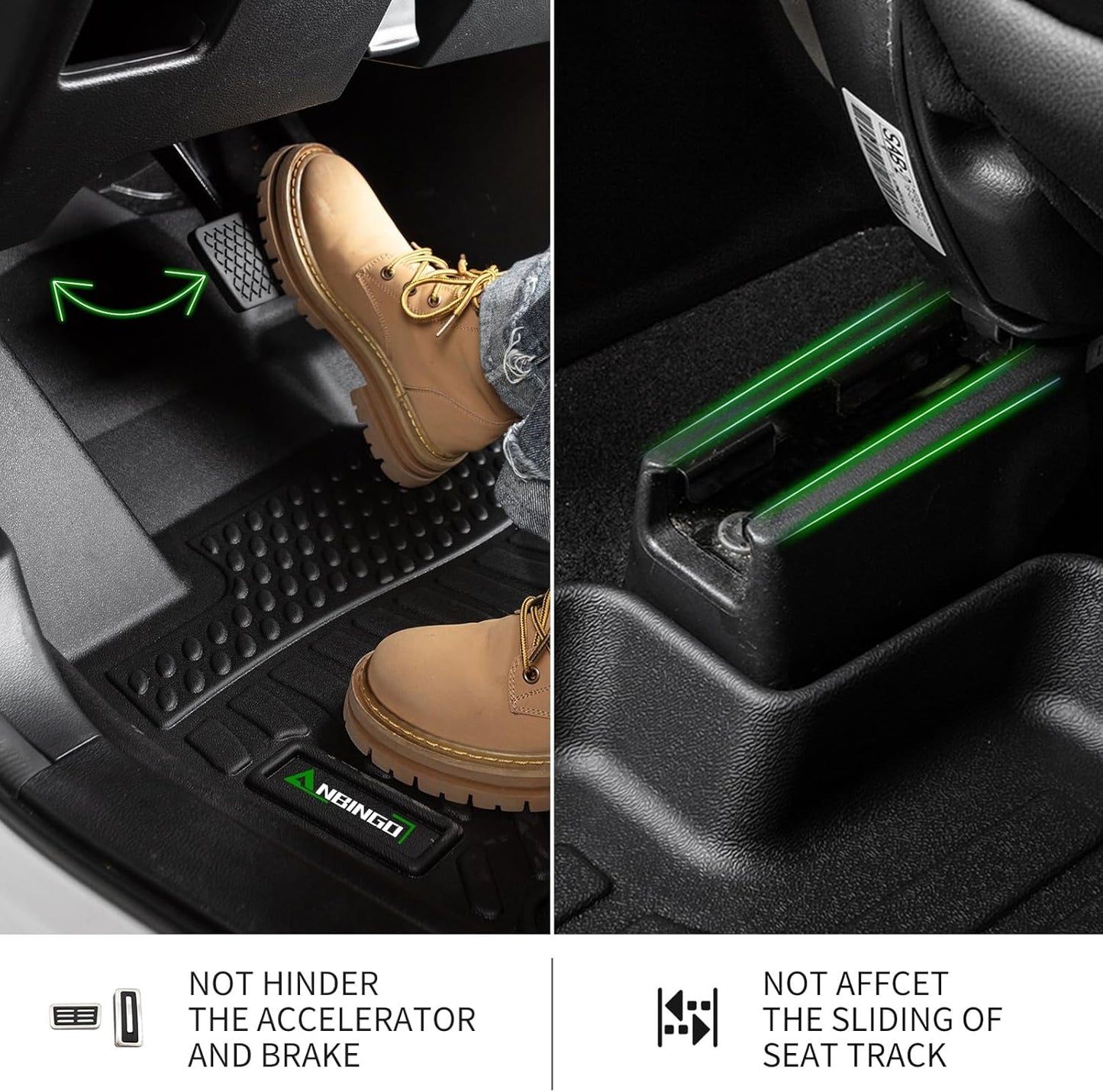 ANBINGO®-Floor Mats & Cargo Liner for 2012-2017 Chevy Equinox & GMC Terrain (Not for Equinox EV) All Weather Accessories Black