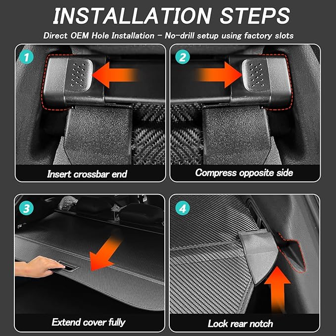 Cargo Cover for BMW X3 2025 2026 Accessories Retractable Trunk Cover Security Shielding Shade Cargo Luggage Cover Trunk Privacy Protection (Carbon Fiber Texture)