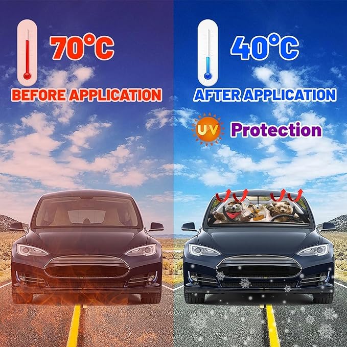 Socira Funny Bear Car Window Shades Windshield Sun Shade Umbrella Foldable Bear Sunshade for Front Window Auto Windshield Sunshade Covers Bear Car Accessories 57'' X 30''