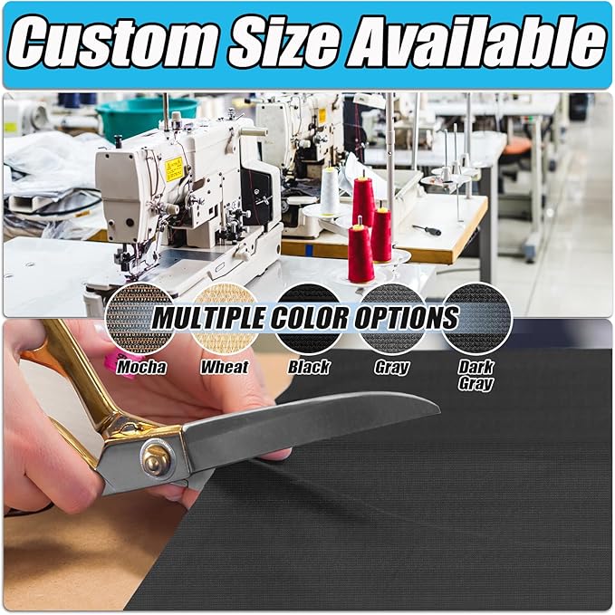 Amagenix 90% Pergola Shade Cover 8'X 19' Dark Gray Sun Shade Cloth with Grommets for Outdoor Garden Patio Porch-Commercial Grade 200 GSM-Cable Zip Ties Included (We Customized)