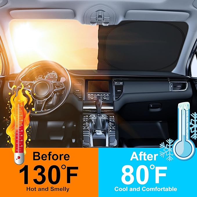 Windshield Sun Shade Custom Fit for 2012 2013 2014 2015 Honda Civic Accessories Foldable Sunshade Sun Blocker Protect Car from Sun Rays & Heat Damage Keep Car Cooler