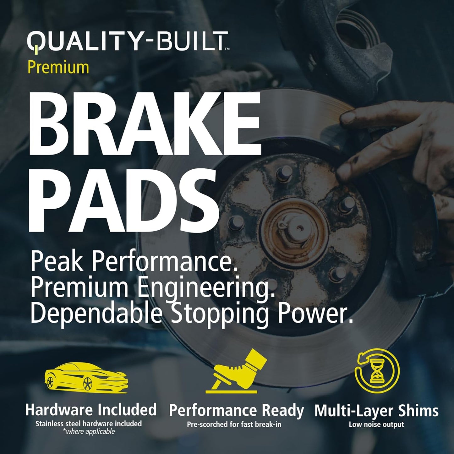 Premium Ceramic Rear Brake Pads (1001-1337C) Compatible with Cadillac CTS 2008-2014, Cadillac SRX 2010-2016, Chevrolet Camaro 2010-2015, Saab 9-4X 2011-2011