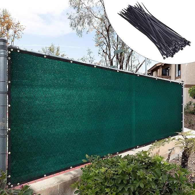 Royal Shade Custom Size 6' x 159' Green Fence Privacy Screen Windscreen Cover Netting Mesh Fabric Cloth - Cable Zip Ties Included (We Make Custom Size)