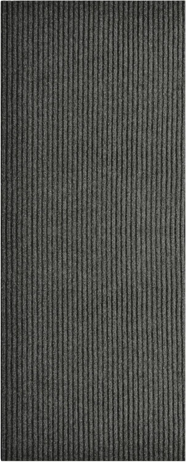 iCustomRug Spartan Weather Warrior Duty Indoor/Outdoor Utility Ribbed in 3ft,4ft,6ft Widths 70 Custom Sizes with Natural Non-Slip Rubber Backing 4'X70' in Charcoal