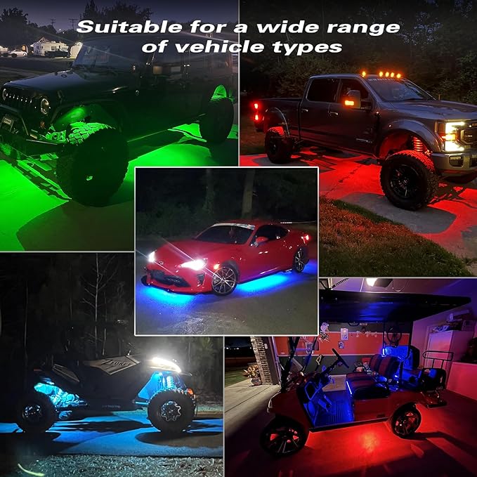 2 Pods Replacement Damaged Pod for Segmented RGB LED Rock Lights 12v Underglow Light Multicolor Waterproof Neon for Jeep Trucks ATV UTV Golf Cart Offroad Pickup RZR SXS