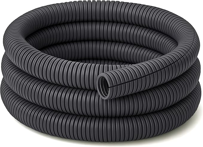 Electriduct Split Wire Loom Tubing Polyethylene Corrugated Flexible Conduit - 1/2" Nominal Size - 1000 Feet - Gray
