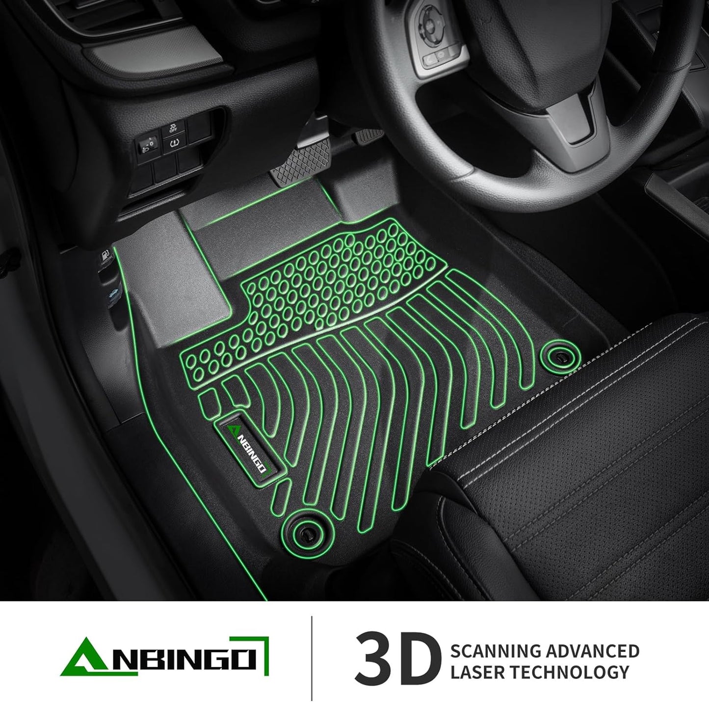 ANBINGO®-Floor Mats for Mazda 3 2014-2018 All Weather Protection TPE Anti-Slip Car Full Set Floor Liners Custom Accessories