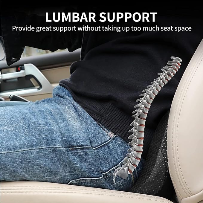 Car Seat Cushion for Ford Mustang 2000-2024, Four Seasons Universal Memory Foam Breathable Non Slip Auto Wedge Seat Pad Sciatica & Lower Back Pain Relief for Driving,Red