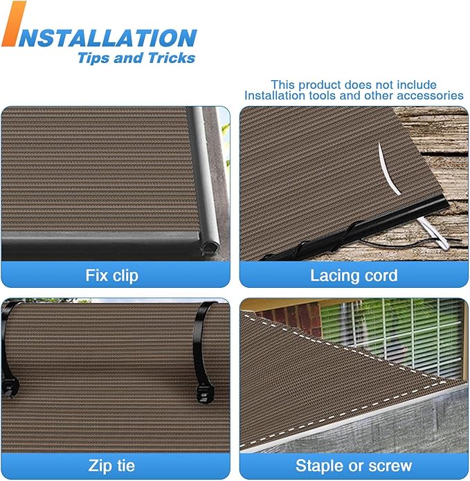 TANG Sun Shade Fabric Roll 8'x111' Shade Cloth for Garden Brown HDPE Mesh Shading Pergola Cover Replacement Canopy, 95% Blockage Sunshades for Outdoor Patio Backyard Plant