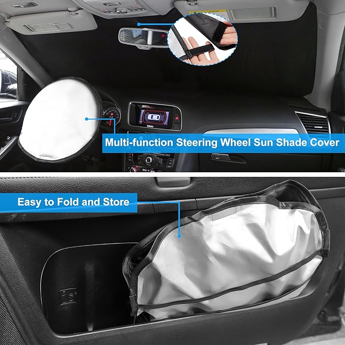 Windshield Sun Shade Custom Fit for 2022 2023 2024 2025 2026 Hyundai Tucson Accessories Foldable Sunshade Sun Blocker Protect Car from Sun Rays & Heat Damage Keep Car Cooler