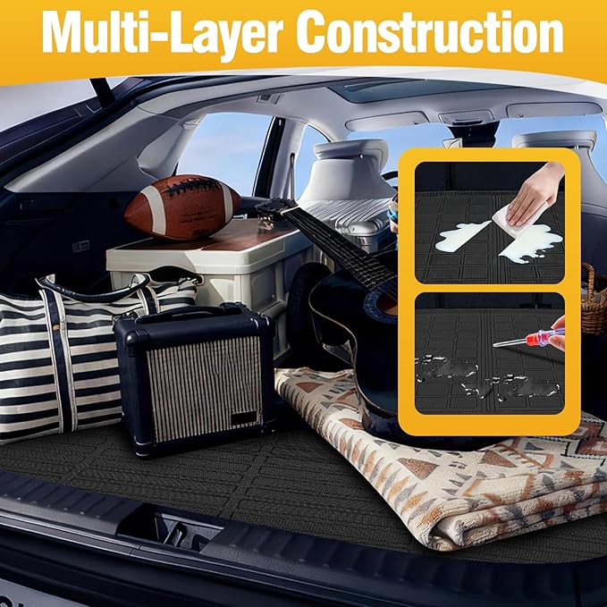 Trunk Liner Cargo Liners for 2012-2017 Chevrolet Equinox and GMC Terrain Rear Trunk Floor Mats 3D Boot Tray All-Weather TPE Black