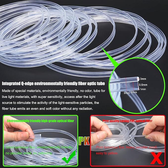 Car Ambient Lighting Optic Fiber 8 Colors Music Sound Active with RF Remote Control Car Decorative Atmosphere Lighting Kit DC 12V 1W 6m