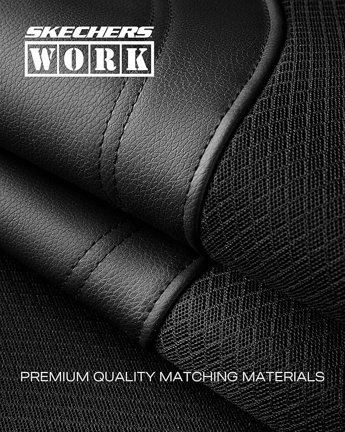 Skechers Car Seat Covers, Work Leather Seat Covers 5-Times Stronger Built-in Webbing, Oxford Fabric Seat Cover Full Sets, Airbag Compatible, Automotive Comfort for Cars, Trucks, SUVs,Black