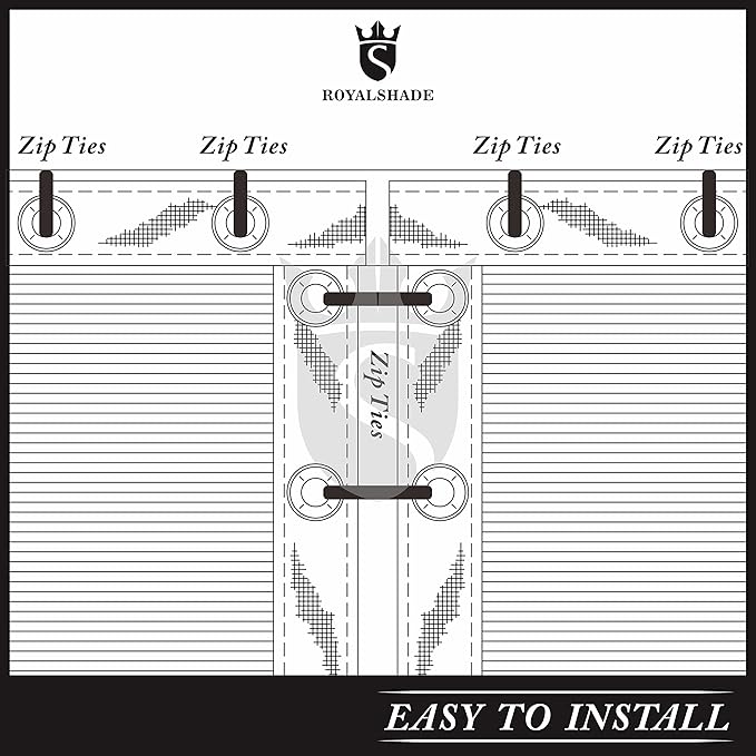 Royal Shade Custom Size 5' x 22' Beige Fence Privacy Screen Windscreen Cover Netting Mesh Fabric Cloth - Cable Zip Ties Included (We Make Custom Size)