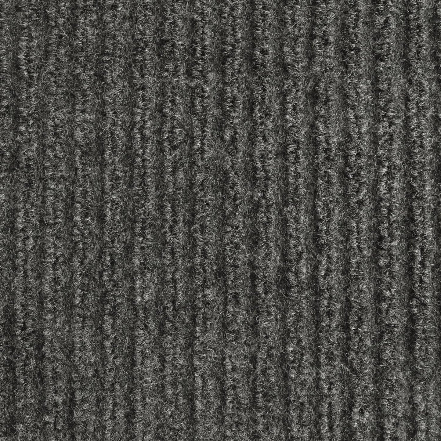 iCustomRug Spartan Weather Warrior Indoor/Outdoor Utility Ribbed Carpet Runner with Non-Slip Thermoplastic Rubber Backing, 3ft X 42ft in Charcoal