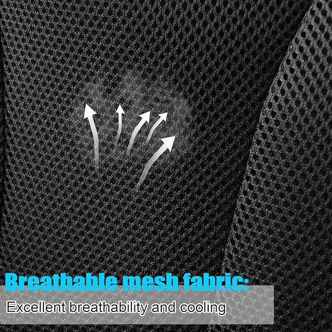 GIANT PANDA Front 3D Air Mesh Seat Covers Custom Fit Dodge Ram 1500 2500 3500, Trucks Leather Car Seat Protectors with Composite Sponge Inside Breathable Automotive Interior Covers (Black 2-Pack)