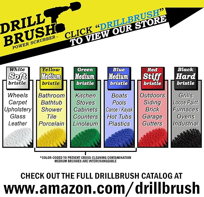 Cleaning Supples - Car Accessories - Drill Brush - Wheel Scrubbing - Cars, Trucks, Motorcycles - Rims - Wheels - Car Wash - Interior - Carpet Cleaner - Leather - Bucket Seats - Upholstery Cleaner