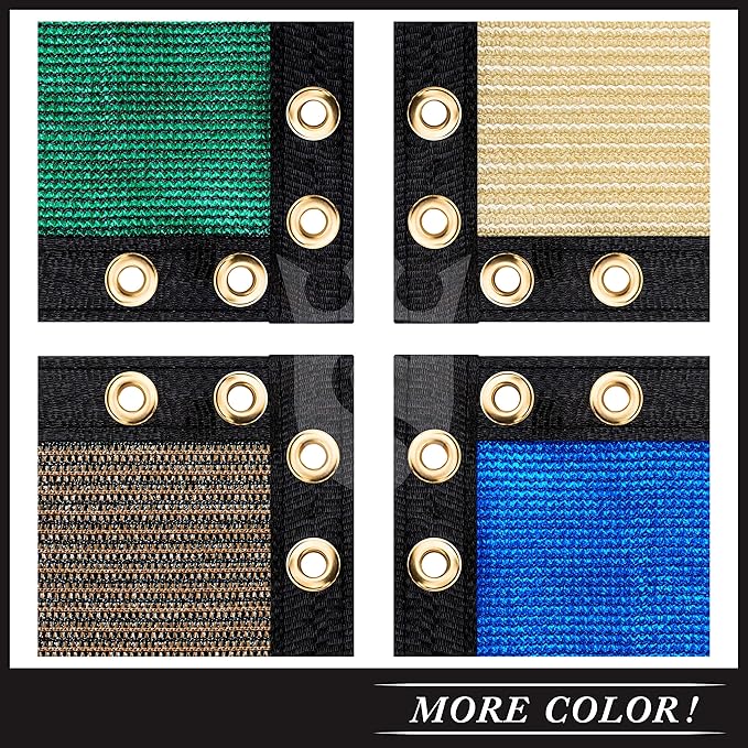 Royal Shade Custom Size 5' x 91' Beige Fence Privacy Screen Windscreen Cover Netting Mesh Fabric Cloth - Cable Zip Ties Included (We Make Custom Size)